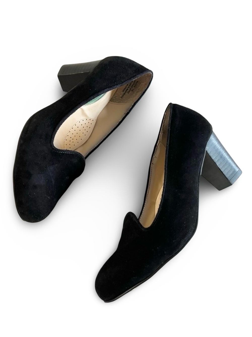Fitzwell Mixer Women’s black suede loafer pumps Work shoes Office heels Size 7